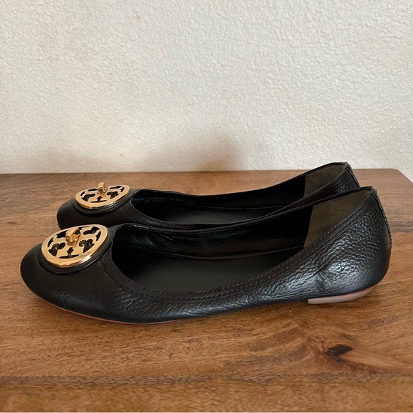 Tory Burch Black Leather Flats Size 10 - Picture 4 of 10